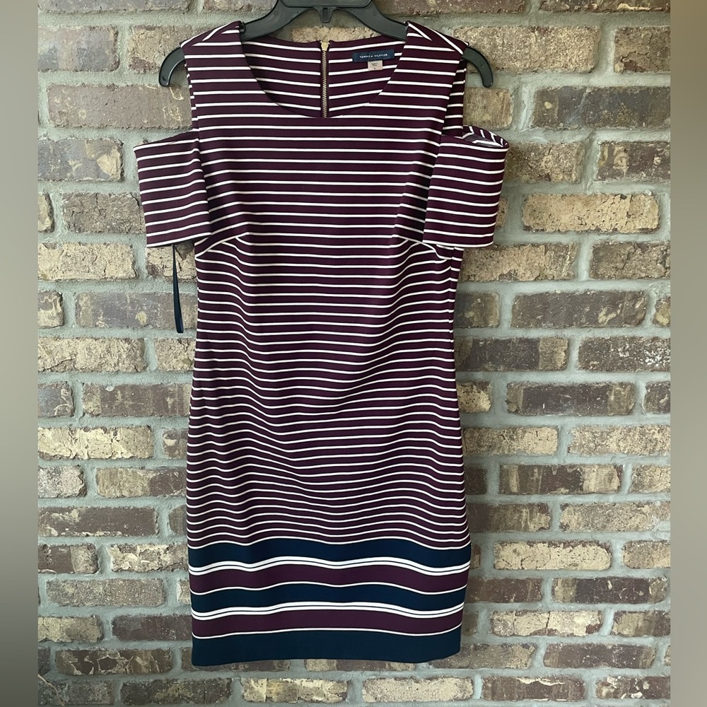 Maroon striped Tommy Hilfiger dress